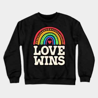 Lgbtq Love Wins Gay Pride Lgbt Ally Rainbow Flag Crewneck Sweatshirt